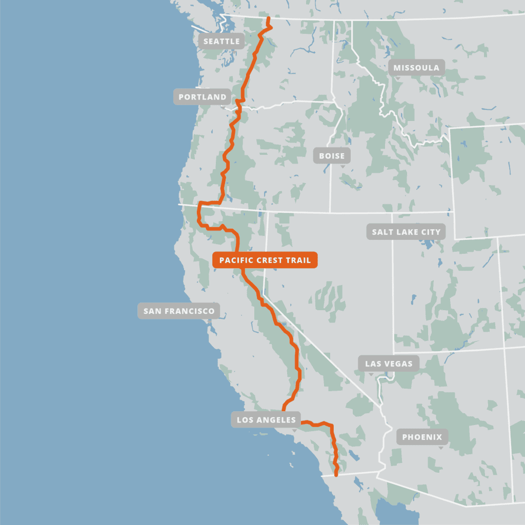 Pacific Crest Trail map