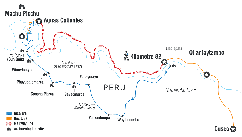 The Inca Trail map